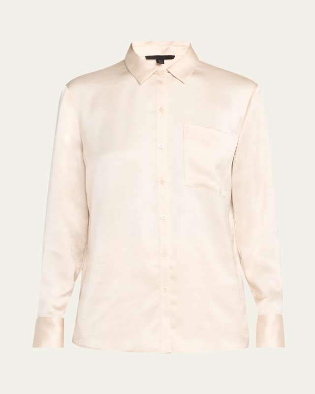 Cracked Satin Boyfriend Shirt